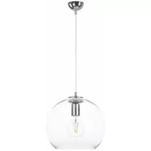 Keter Noe Dome Pendant Ceiling Light Silver, 30cm, 1x E27