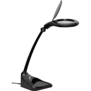 MAUL MAULiris LED magnifying lamp, dimmable, 470 lumen, 7 W, black