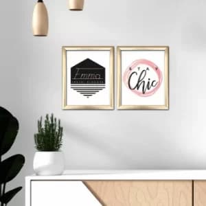 2ACT-002 Multicolor Decorative Framed MDF Painting (2 Pieces)