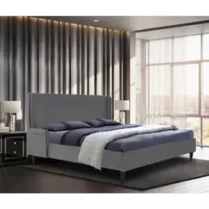 Envisage Trade - Shanaya Upholstered Beds - Plush Velvet, King Size Frame, Grey - Grey