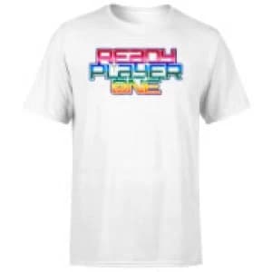 Ready Player One Rainbow Logo T-Shirt - White - 3XL
