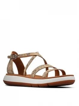 Clarks Jemsa Strap Leather Flat Sandal - Taupe, Size 5, Women