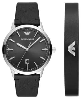 Emporio Armani AR80064SET Mens Gift Set Black Dial Watch