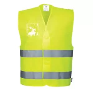 Portwest Dual ID Holder Class 2 Hi Vis Waistcoat Yellow 2XL / 3XL