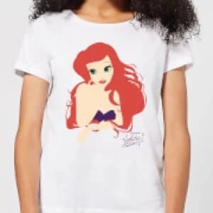 Disney Princess Colour Silhouette Ariel Womens T-Shirt - White