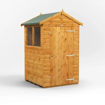 4x4 Power Apex Garden Shed - Brown