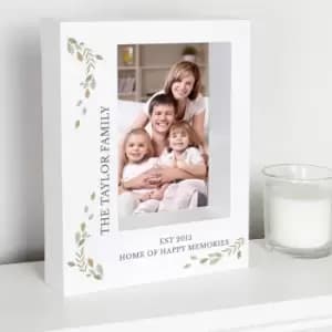 Personalised Fresh Botanical Portrait Box Photo Frame White