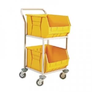 Slingsby Mobile Storage Trolley cw 2 Bins Yellow 321293