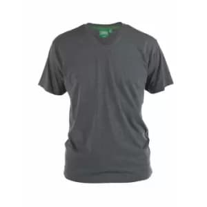Duke Mens Signature-2 V-Neck T-Shirt (L) (Charcoal Melange)