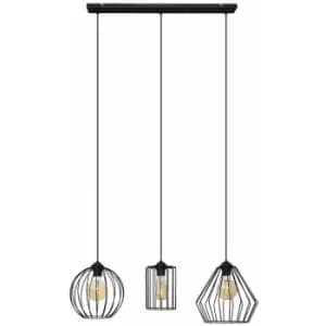 Helam Lapis Straight Bar Pendant Ceiling Light Black 7cm