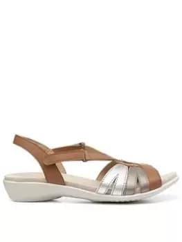 Hotter Hotter Flare Multi Strap Leather Sandals - Tan Multi, Brown, Size 4, Women