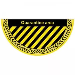 Quarantine Area Floor Graphic adheres to most smooth clean flat