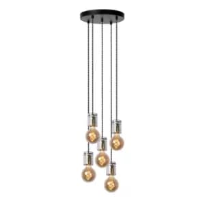 Gelka Modern Cluster Pendant Light - Ø30cm - 5xE27 - Smoke Grey