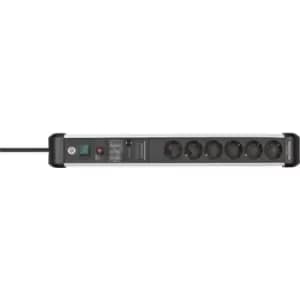 Brennenstuhl 1391010600 Surge protection power strip Aluminium (anodised), Black PG connector