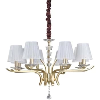 Ideal Lux Pegaso - 8 Light Multi Arm Pendant Light Satin Brass