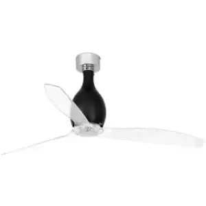 Faro mini eterfan - Matt Black, Transparent Ceiling Fan With dc Motor Smart - Remote Included