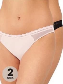 DORINA Reese 2 Pack Brazilian Brief, Black/Pink, Size 14, Women