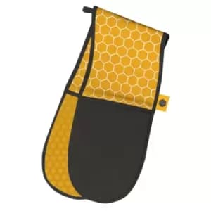Kitchen Pantry Made With Love Double Oven Gloves Yellow