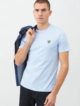 Lyle & Scott Plain T-Shirt - Light Blue Size M Men