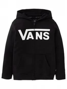Vans Boys Classic Zip Hoodie II - Black/White, Size L=12-13 Years