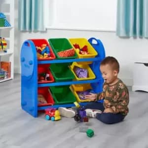 Childrens Plastic Storage 9 Bin Organiser, none