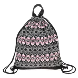 Aztec Drawstring Bag Grey