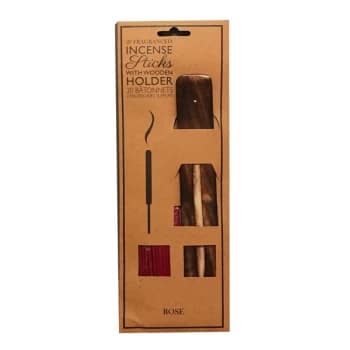 20 Fragranced Incense Sticks With Holder - Rose