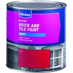 Wickes Exterior Brick and Tile Paint - Matt Red 2.5L