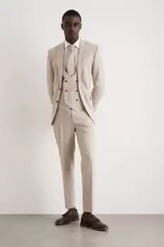Skinny Fit Neutral Semi Plain Waistcoat