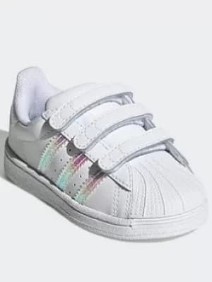 adidas Originals Superstar Shoes, White/White/White, Size 5