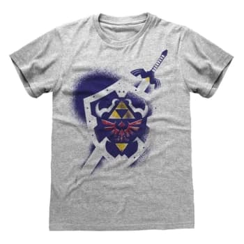 Legend Of Zelda - Shield Unisex Large T-Shirt - Grey