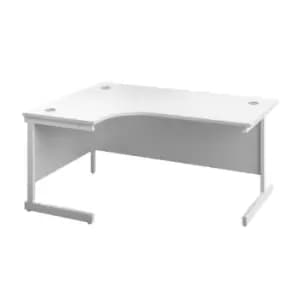 Tc 1800X1200 Single Upright Left Hand Radial Desk White-white + Desk High Ped