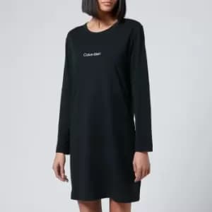 Calvin Klein Womens Long Sleeve Nightshirt - Black - M