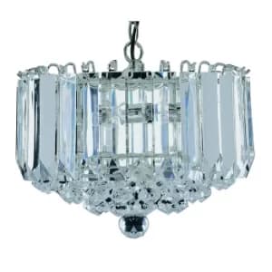 Sigma 4 Light Ceiling Pendant Chrome with Crystals, E14