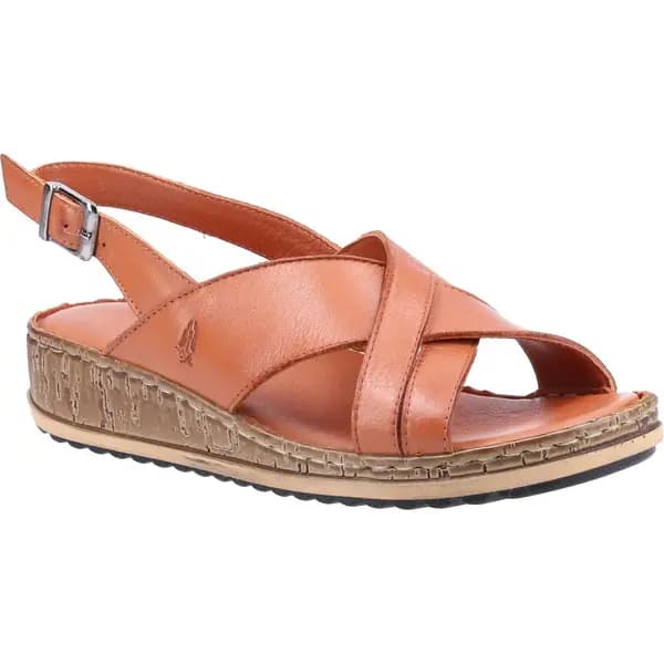 Hush Puppies Womens Elena Slingback Wedge Sandals - UK 4 Brown female PS3043TAN4