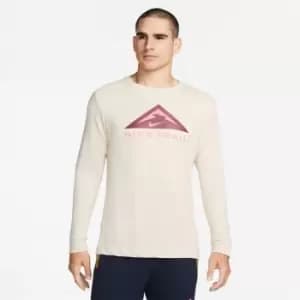 Nike Dri-Fit Trail Long Sleeve Mens T Shirt - Brown