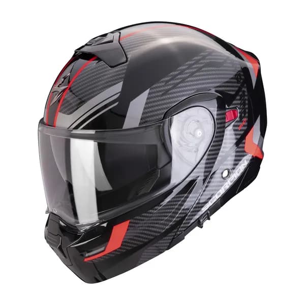 Scorpion Exo-930 Evo Sikon Black Silver Red Modular Helmet Size XL