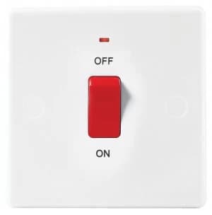 Wickes 45A Switch 1 Gang Slimline White