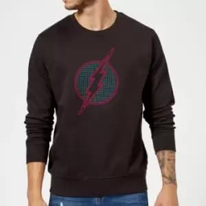 Justice League Flash Retro Grid Logo Sweatshirt - Black - L
