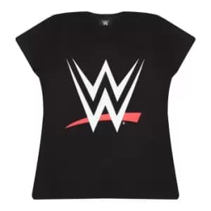 WWE Womens/Ladies Logo Fitted T-Shirt (3XL) (Black)