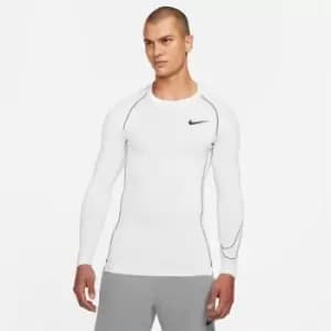 Nike Pro Core Long Sleeve T Shirt Mens - White