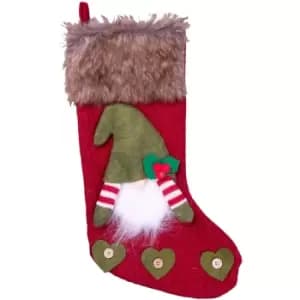 St Helens Luxury Gonk Xmas Stocking Red