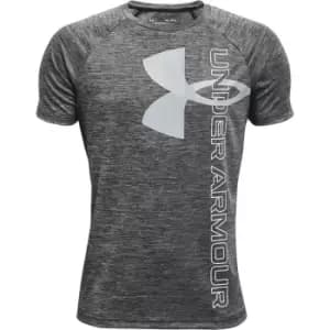 Under Armour Tech Split Logo T Shirt Juniors - Black