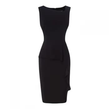 DKNY Asymmetrical Peplum Sheath Dress - Black