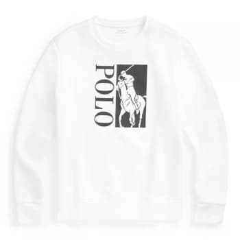 Polo Ralph Lauren Large Logo Double Knit Sweatshirt - White