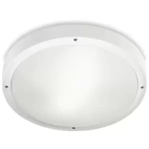Leds-C4 Basic - Outdoor LED Round Flush Ceiling Light Basic White Dali Dimming 36cm 3225lm 3000K IP65