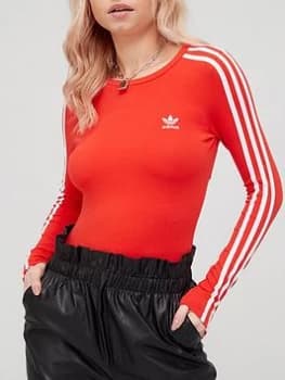adidas Originals Cut Out Body Suit - Red, Size 10, Women