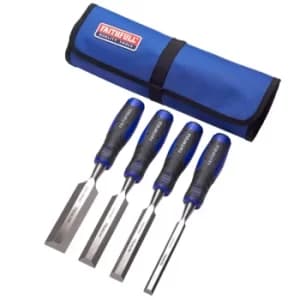 Faithfull 4 Piece Bevelled Wood Chisel Set