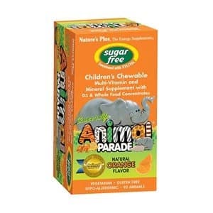Natures Plus Source of Life Animal Parade Sugar Free Multi with D3 90 Tablets Assorted