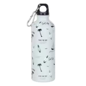 Surf's Up Nautical Print Metal Water Bottle